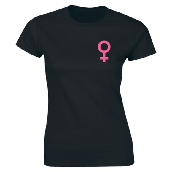 Half It Tops - Female Gamer Symbol T-shirt Feminist Gene Tee Half It Tops - Female Gamer Symbol T-shirt Feminist Gene Tee